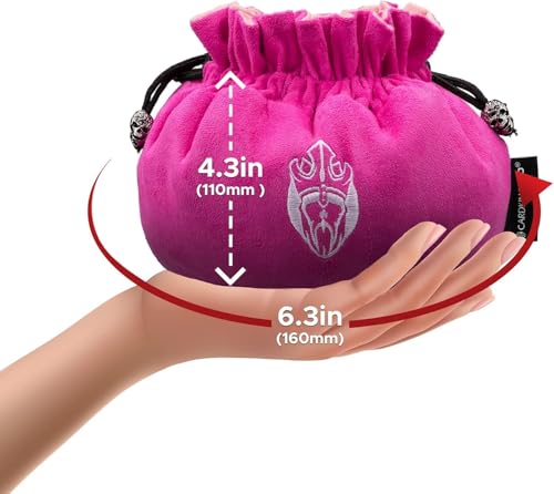 CardKingPro Immense Dice Bags with Pockets - Pink - Capacity 150+ Dice - Great Organizer for Dice Hoarders, Perfect for Dungeons and Dragons [Patented Design] - Image 3