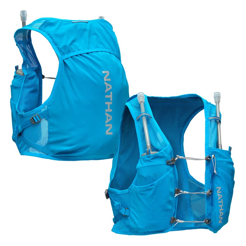 Nathan Unisex Hydration Vest Lightweight QuickFit Size Adjustment Details Includes Two 14oz Hydrapak Flasks 4L Storage Six Pockets for Running EssentialsPinnacle Breeze Electric Blue LXL - Image 2