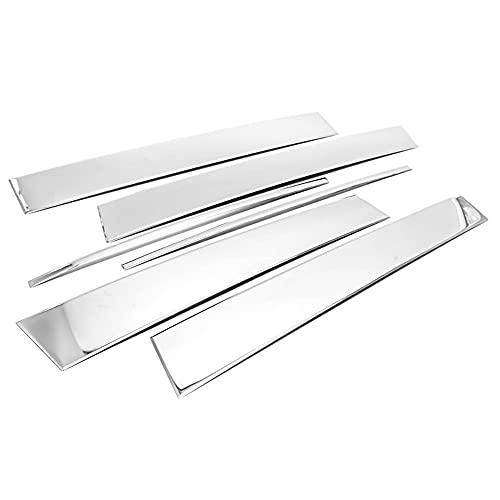 S SIZVER Signature Polished Stainless Steel 6pcs Center Door Pillar Post Trims Set Compatible with 2018-2023 Chevy Equinox - Image 1