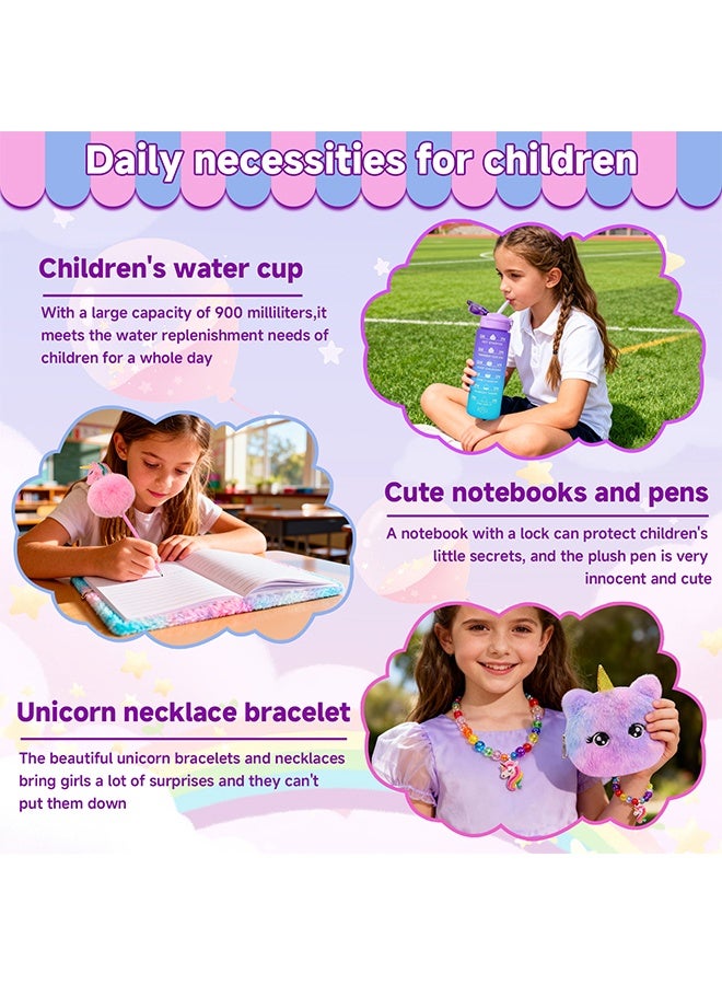 بيوينتي هدايا يونيكورن للبنات عمر 6-8 ، مجموعة ألعاب يونيكورن للأطفال مع ضوء الوسادة النجمية يوميات الرأس قناع عيد الميلاد هدايا عيد ميلاد للبنات الصغار عمر 4 5 6 7 8 9 10 - Image 3