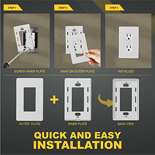Faith White 1-Gang Screwless Wall Plate (8-pack) | Light Switch Plate or Wall Plate for Electrical Outlet | 1-Gang Wall Plate for Decorator Switches and Receptacles | Heat-Resistant Thermoplastic - Image 5