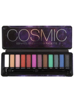 BYS BYS Cosmic Eyeshadow Palette Tin with Mirror & Applicator 12 Shades Shimmer Unicorn Bold Bright Neon Galaxy 