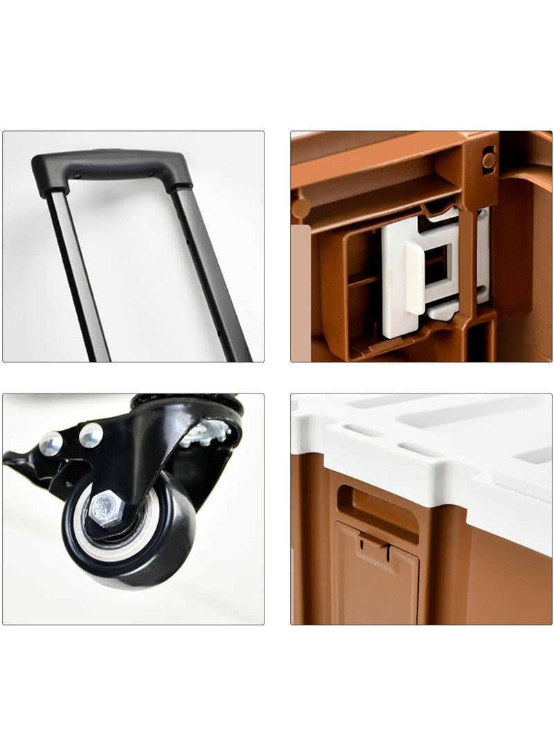 Manful Outdoor Camping Folding Storage Box Foldable Plastic Storage Bins with Wheels Easy to Assemble Storage Containers - Image 5