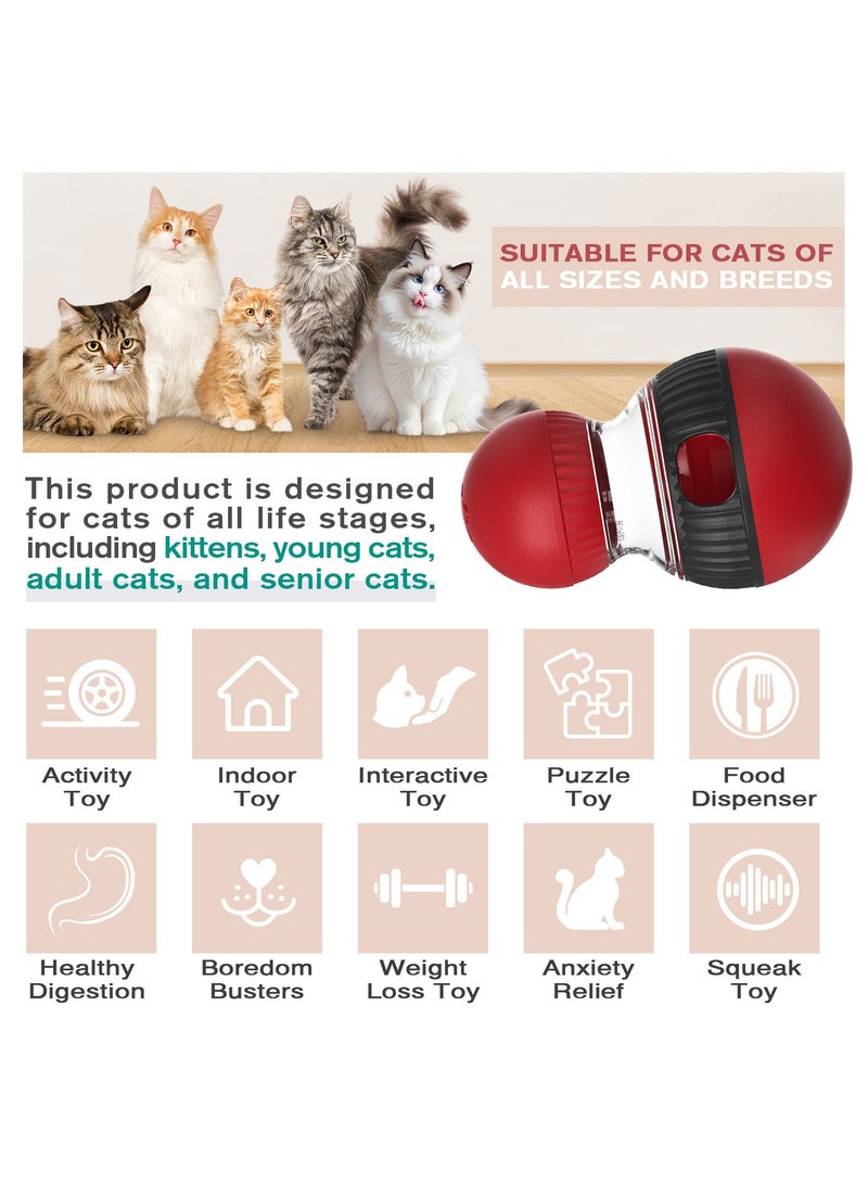 العاب للقطط تفاعلية، العاب كلاب مع موزع مكافآت قابل للتعديل، كرة بتغريد طائر الزقزاق الواقعي (يمكن إيقاف الصوت) للقطط المنزلية، لعبة ألغاز للقطط الصغيرة، موزع طعام بطيء، لعبة ذكاء للقطط - Image 3