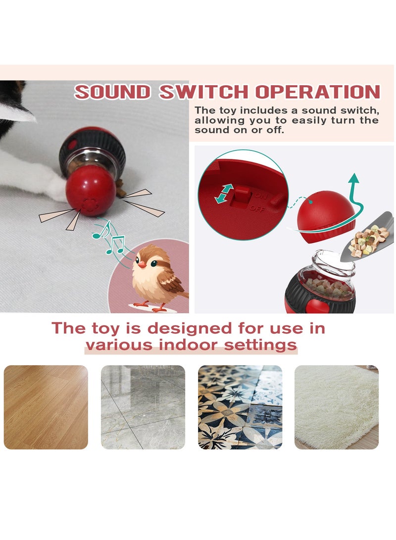 العاب للقطط تفاعلية، العاب كلاب مع موزع مكافآت قابل للتعديل، كرة بتغريد طائر الزقزاق الواقعي (يمكن إيقاف الصوت) للقطط المنزلية، لعبة ألغاز للقطط الصغيرة، موزع طعام بطيء، لعبة ذكاء للقطط - Image 2