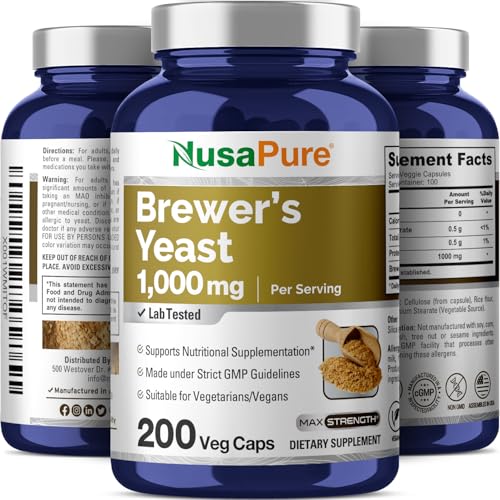 NusaPure Brewers Yeast 1000mg 200 Vegetarian Caps (Non-GMO, Vegan) - Image 5