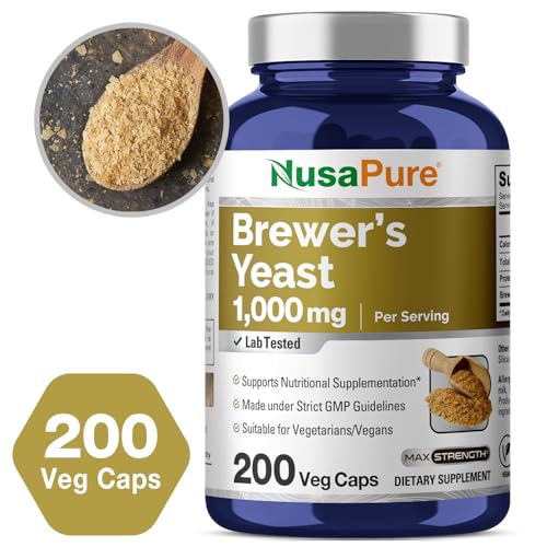 NusaPure Brewers Yeast 1000mg 200 Vegetarian Caps (Non-GMO, Vegan) - Image 4