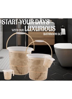 Nabhya Nabhya 4 pcs Bathroom Accessories Set Plastic Bath Set Bathroom Bucket 20Ltr and Mug 4 Piece Combo Set for Home, Kitchen & Bathroom (Beige)  - Image 4