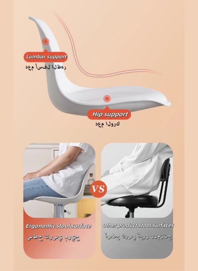 Aikenn Bar Stools Set of 2, Swivel Adjustable Height Bar Chairs with Footrest & L-Shape Back, Vintage Leather Counter Stools for Kitchen Island, Home Bar, Black (24"-32" Height Adjustable) - Image 4