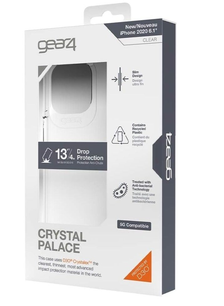 جيرفور جراب Gear4 Crystal Palace متوافق مع هاتف iPhone 13 Pro Max مقاس 6.7 بوصة، حماية متقدمة من الصدمات مع التكنولوجيا، مضاد للاصفرار، غطاء هاتف - شفاف - Image 5