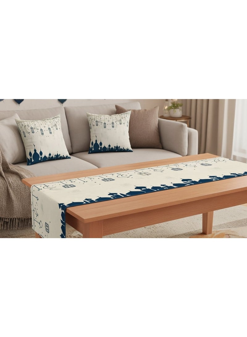 اي كي ديزاينيز طقم ديكور رمضان 3 قطع (2 غطاء وسادة + رانر سفرة)