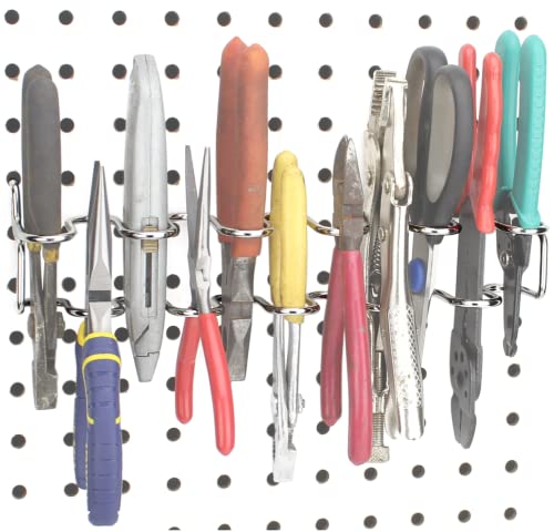Right Arrange RightArrange Pegboard Pliers Holder - Holds 11 Pliers per Rack - Hooks to Any Peg Board - Pegboard Organization Accessory for Workbench, Garage, Tool Shed, Craft Room - Scissor Organizer Accessory - Image 1