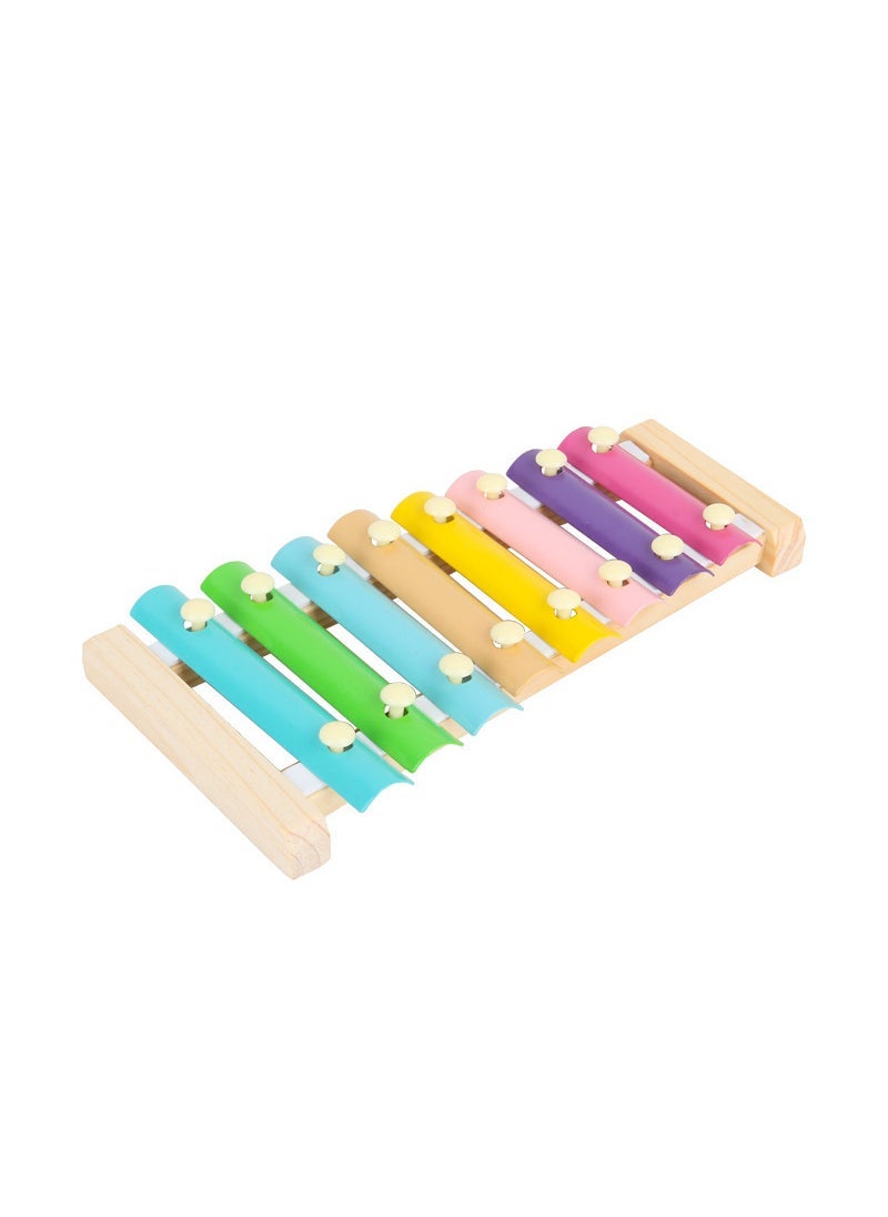 Kids Wooden Xylophone Twist Caterpillar Bead Maze Toys Macaron eight-tone piano (comes with piano score) 0.13kg 