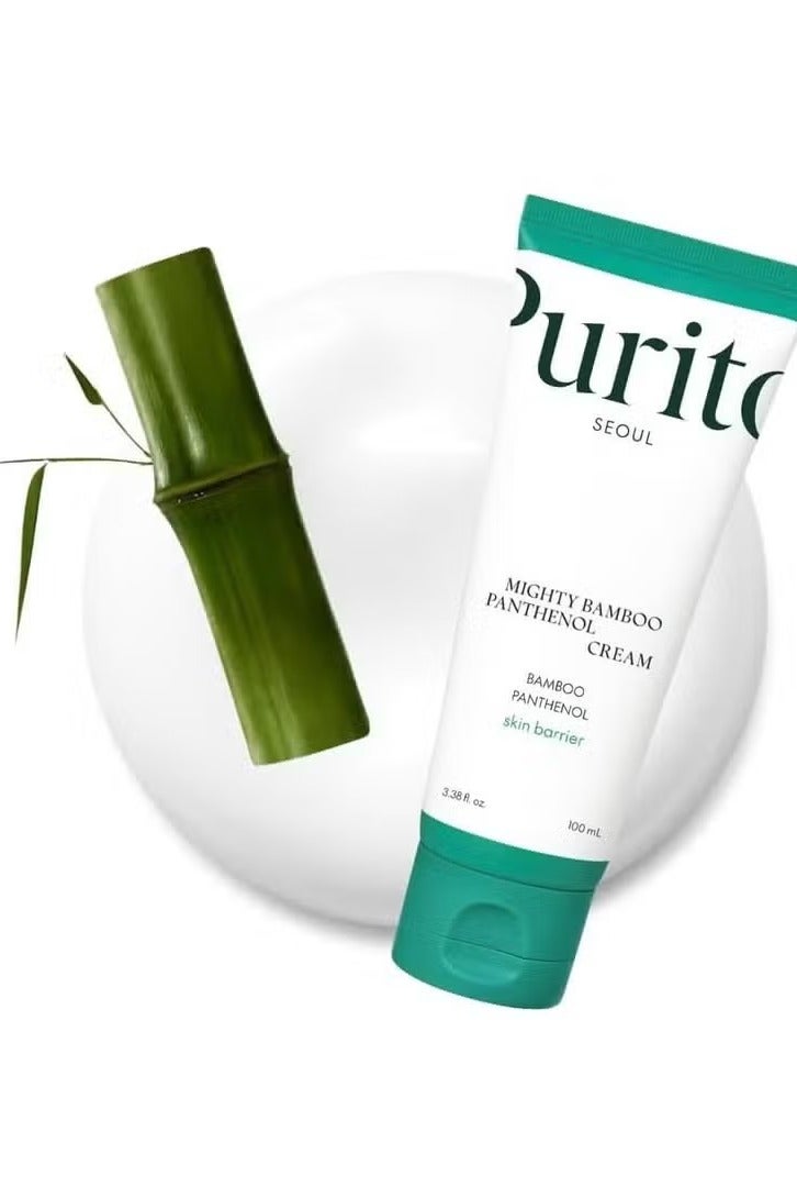 PURITO Mighty Bamboo Panthenol Cream, Glow Cream, Skin Barrier Repair, for All Skin Types, Daily Face Moisturizer, Glass skin, Vegan, Korean Skin Care 3.38fl.oz / 100ml - Image 1