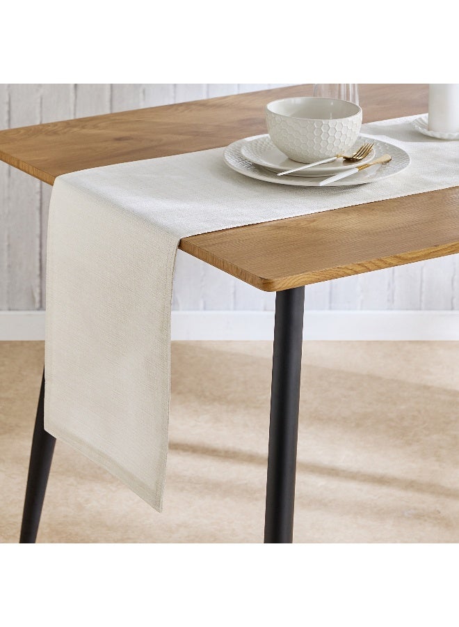 Home Box Looma Lurex Jacquard Table Runner - Cream - 33x120 cm - Image 1