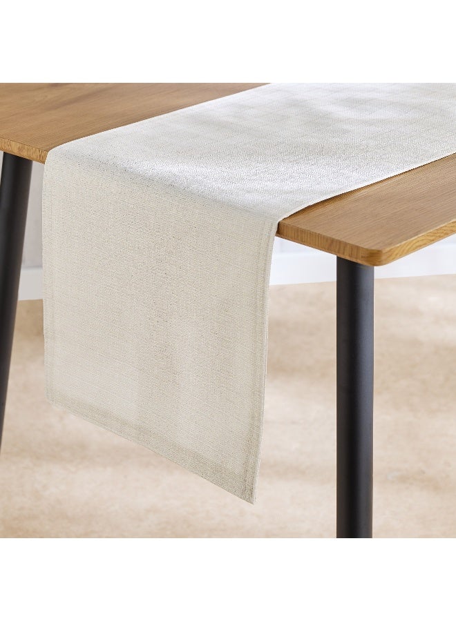 Home Box Looma Lurex Jacquard Table Runner - Cream - 33x120 cm - Image 2