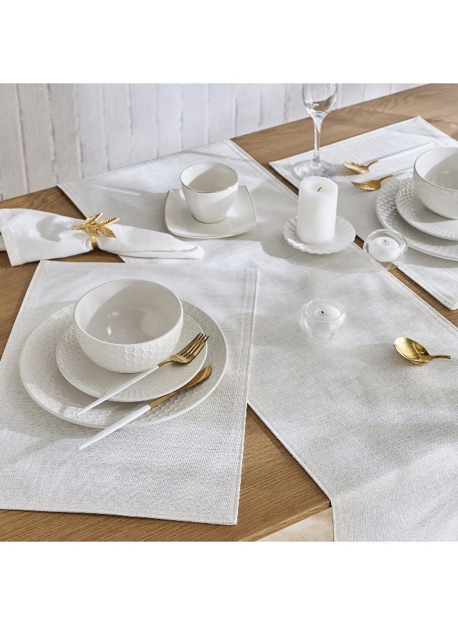Home Box Looma Lurex Jacquard Table Runner - Cream - 33x120 cm - Image 5