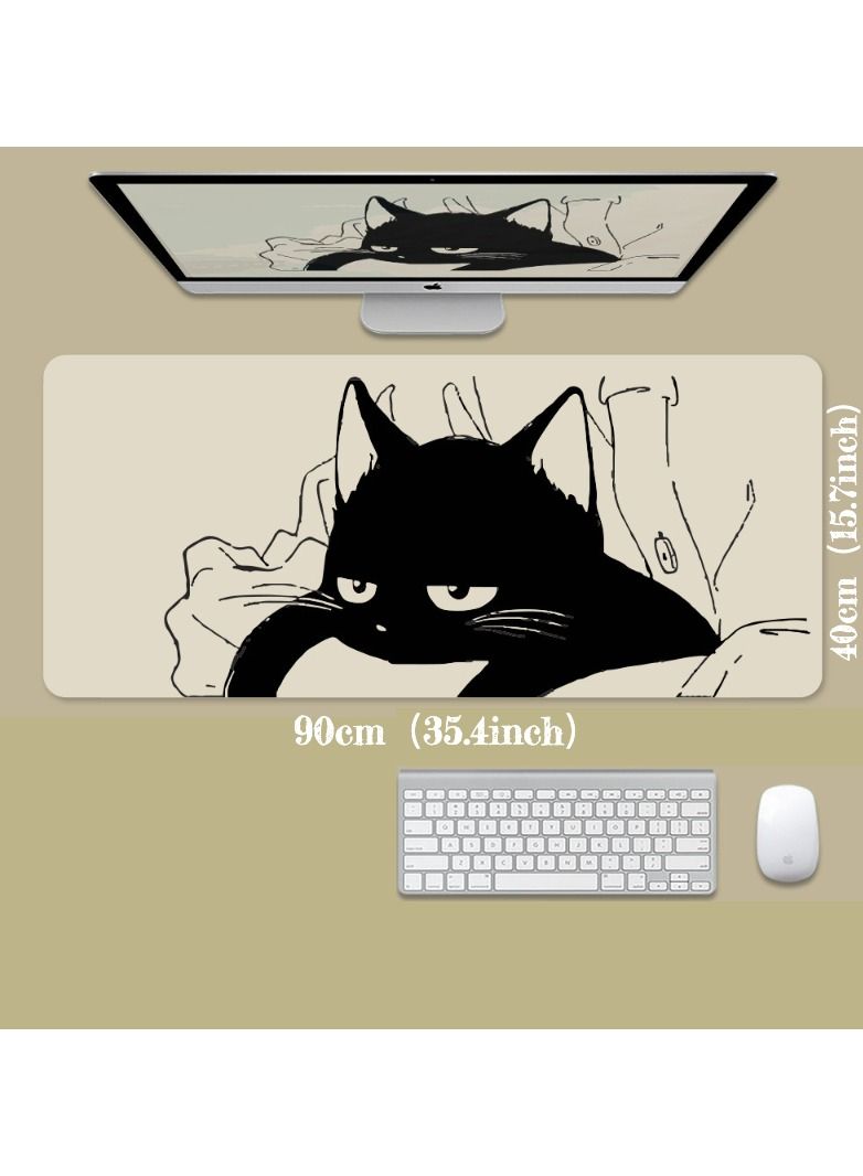 Mistyblue Extended Gaming Mouse Pad, Office Large Desk Mat Non-Slip Rubber Base with Stitched Edges(35.4x15.7in), Waterproof Computer Keyboard Mouse Mat for Work Game Office Home - Image 5