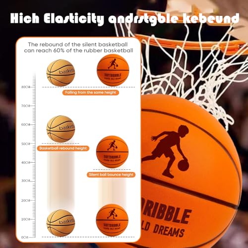 GalaHub Silent Basketball Size 7（29.5’’） 2025 New Upgraded | Soft Foam Indoor Basketball for Kids & Adults, Quiet Bounce, Durable & Safe for Home, Office, and Dorm Room - Image 4