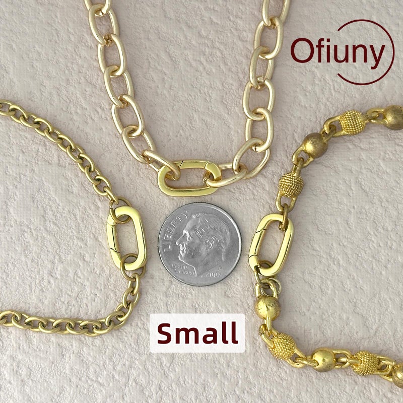 Ofiuny 10Pcs Oval Clasp Carabiner Necklace Clasps and Closures Spring Ring Clasp Pearl Necklace Enhancer Connector for Jewelry Finding Necklace Bracelet Making - Image 4