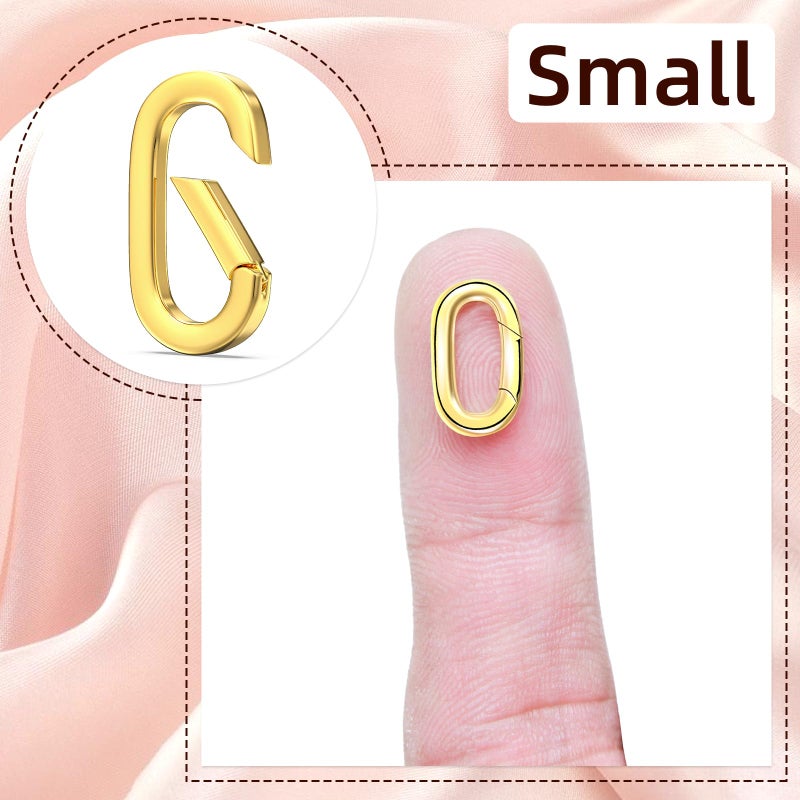 Ofiuny 10Pcs Oval Clasp Carabiner Necklace Clasps and Closures Spring Ring Clasp Pearl Necklace Enhancer Connector for Jewelry Finding Necklace Bracelet Making - Image 3