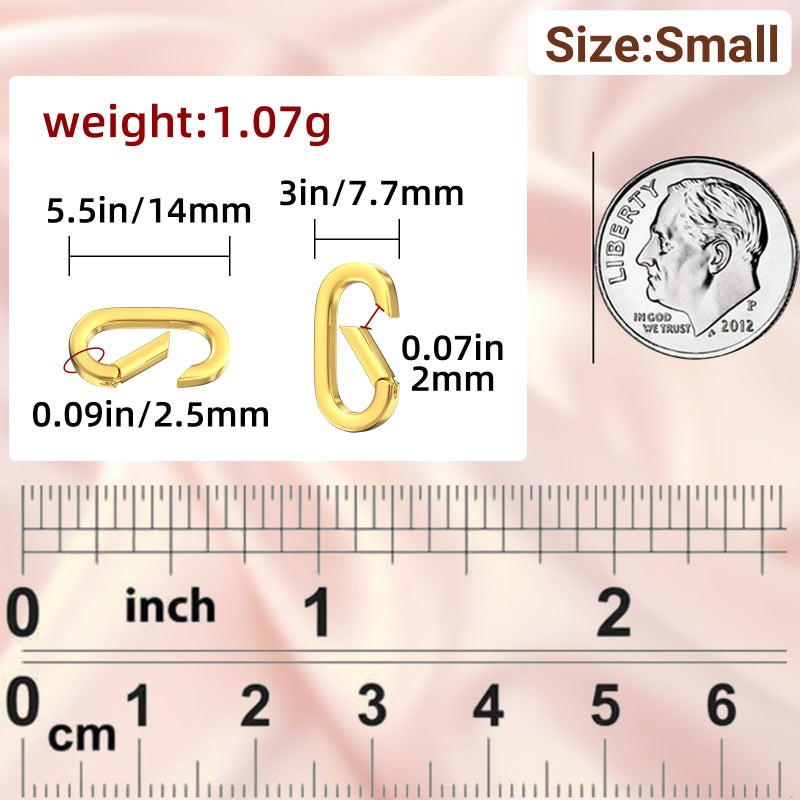 Ofiuny 10Pcs Oval Clasp Carabiner Necklace Clasps and Closures Spring Ring Clasp Pearl Necklace Enhancer Connector for Jewelry Finding Necklace Bracelet Making - Image 2