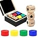 Pagather Fun Left Right Roll Dice Game Set Include 3 1inch Wooden Dices and 48 Pcs Chips in Black Wooden Box Easy to Store and Carry Around for Travel - Image 2