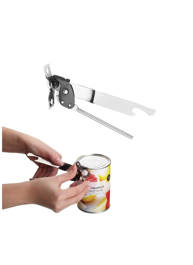 Generic - Premium Stainless Steel Can Opener with Bottle Opener Function – Ergonomic Design for Effortless Opening, Compact Size (14x6 cm) - Image 1