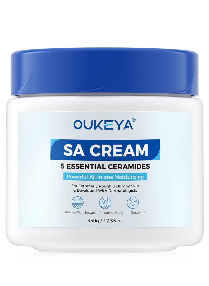 Salicylic Acid Moisturizing Cream for Dry Skin, Body Lotion & Face Moisturizer with 5 Kinds of Ceramides & Salicylic Acid, Deep Nourishing and 48-Hour Long-Lasting 350g