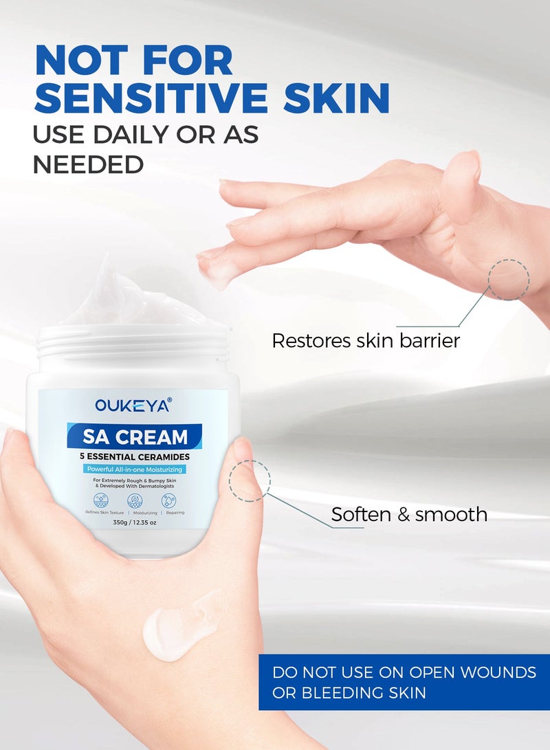 Salicylic Acid Moisturizing Cream for Dry Skin, Body Lotion & Face Moisturizer with 5 Kinds of Ceramides & Salicylic Acid, Deep Nourishing and 48-Hour Long-Lasting 350g