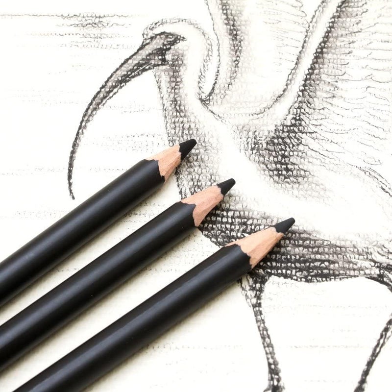 Mont Marte Charcoal Pencil Set - 12 Pieces (6 Soft, 4 Medium, 2 Hard) - Image 2
