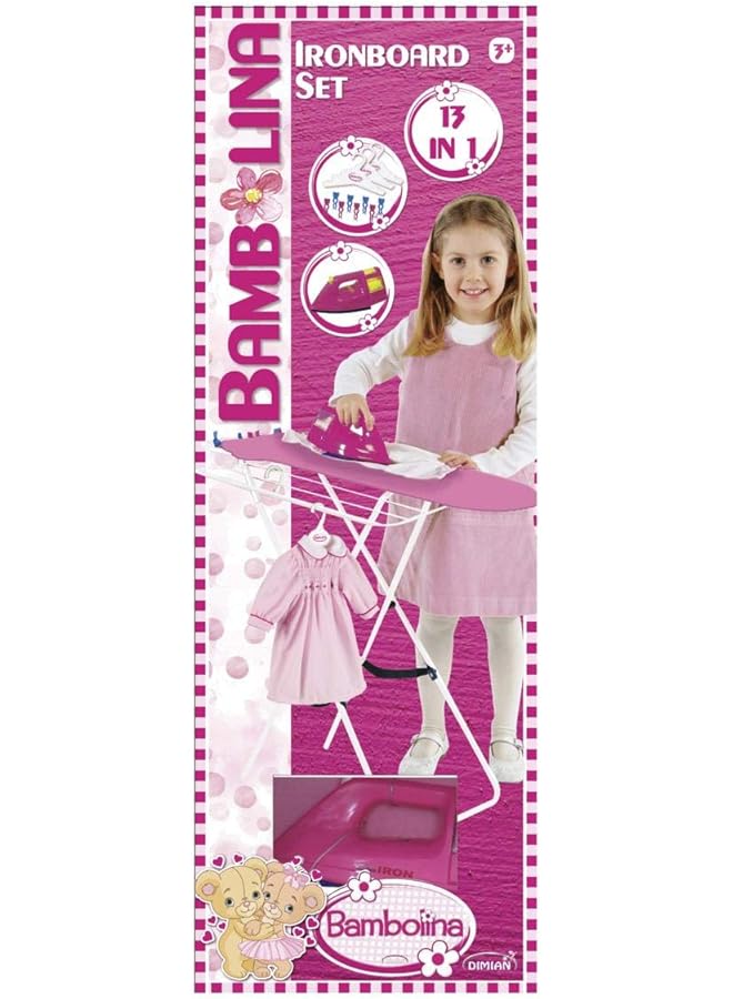 Bambolina Iron Board Set 13 In 1 With Accessories For Ages 3 Plus Years Old - Image 1