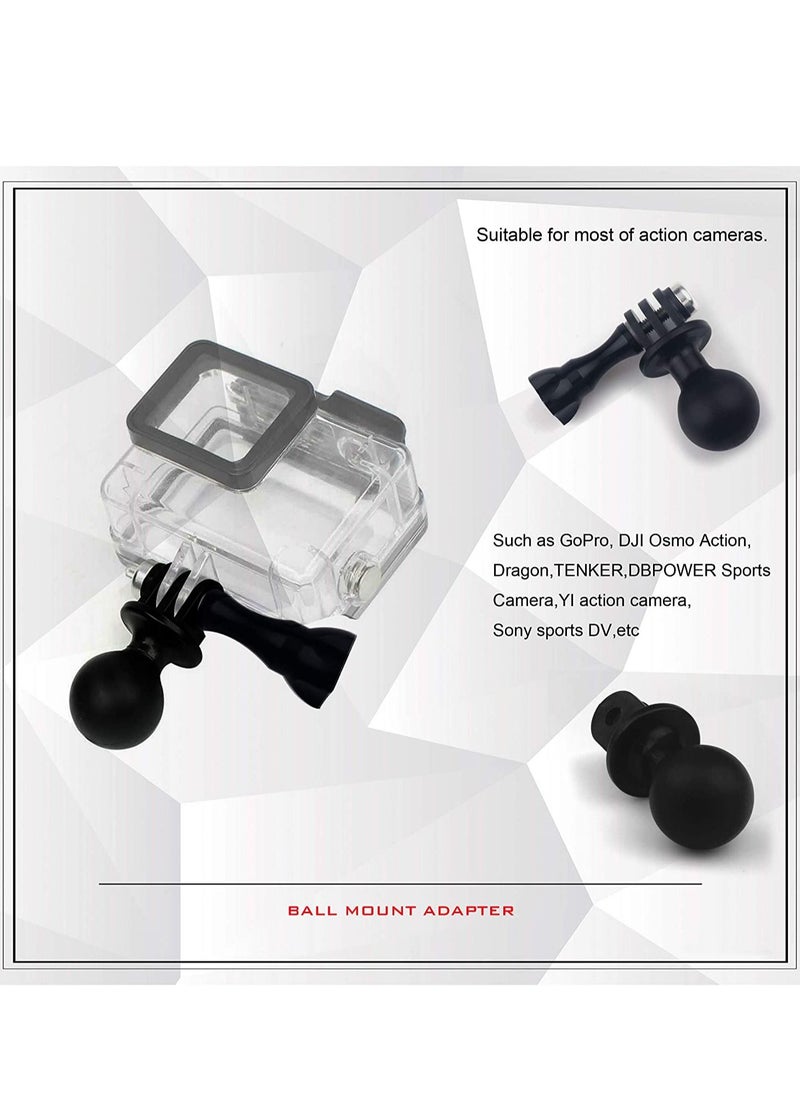 Y&D - Ball Mount Adapter for Gopro Hero Series/Yi/Coyote/AKASO/SJCAM Sports Camera, Compatible with RAM Mounts, Rotating Head Metal Screws - Image 1