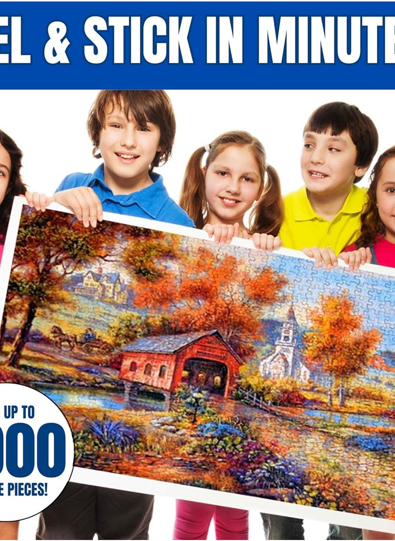 12-Sheet Peel & Stick Puzzle Saver: Preserve and Hang Your Jigsaw Masterpiece Without Hassle - Easily Frame Most Boards With a Strong Adhesive That Lasts