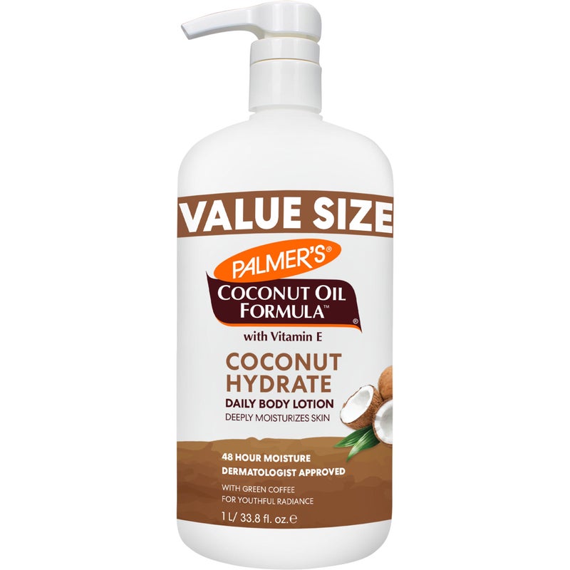 Palmer's Coconut Oil Formula Body Lotion for Dry Skin, Hand & Body Moisturizer with Green Coffee Extract & Vitamin E, Value Size Pump Bottle, 33.8 Fl Oz (Pack of 1) - Image 1