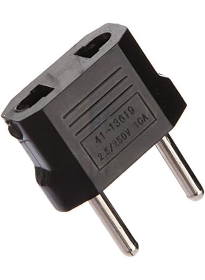 Melfi Travel Adapter - Flat To Round Plug Converter For Europe - Compact Black Power Adapter For International Travel (Pack Of 2) - Image 4