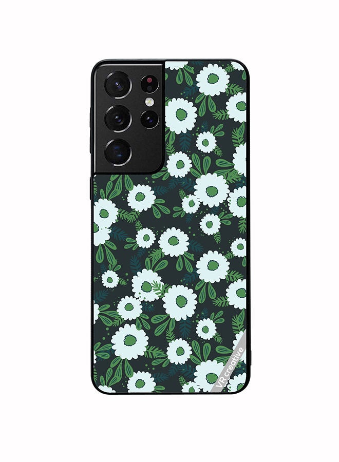 VR CREATIVE Protective Case Cover For Samsung Galaxy S21 Ultra 5G Floral Pattern Based On Traditional Folk Art Ornaments Design Multicolour - Image 1