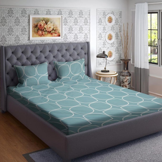 BRAND UMI SUPER SOFT BRUSHED MICROFIBER COTTON DOUBLE BEDSHEET WITH 2 PILLOW COVERSBEDSHEET 90X100INCHES PILLOW COVER 17X27CM