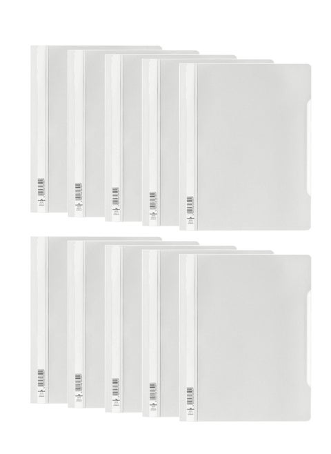10-Piece Clear View Folder White