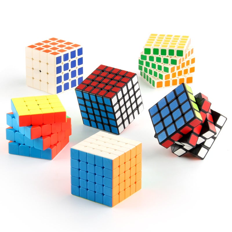 Export Puzzle Black And White Bottom Sticker Four Or Five Order Rubik'S Cube Smooth Rotating Solid Color Positive Order Rubik'S Cube Toy - Image 3