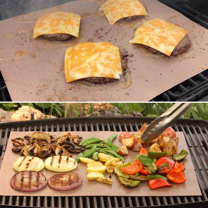 FEELING MALL Grill Mat Non Stick BBQ Grill Mat Reusable Set of 5 Barbecue Baking Mat Grill Pads Durable Oven Liner Grill Sheets for Charcoal Gas Electric Grill Heat Resistant Easy to Clean - Image 4