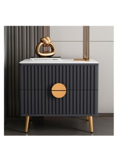 AWD Nightstand Bedside Table, Solid Wood with Iron Metal Legs, Classic Design Side Table, Side Table for Bedroom, Office, Living room, 50H x 50W x 40D cm. 