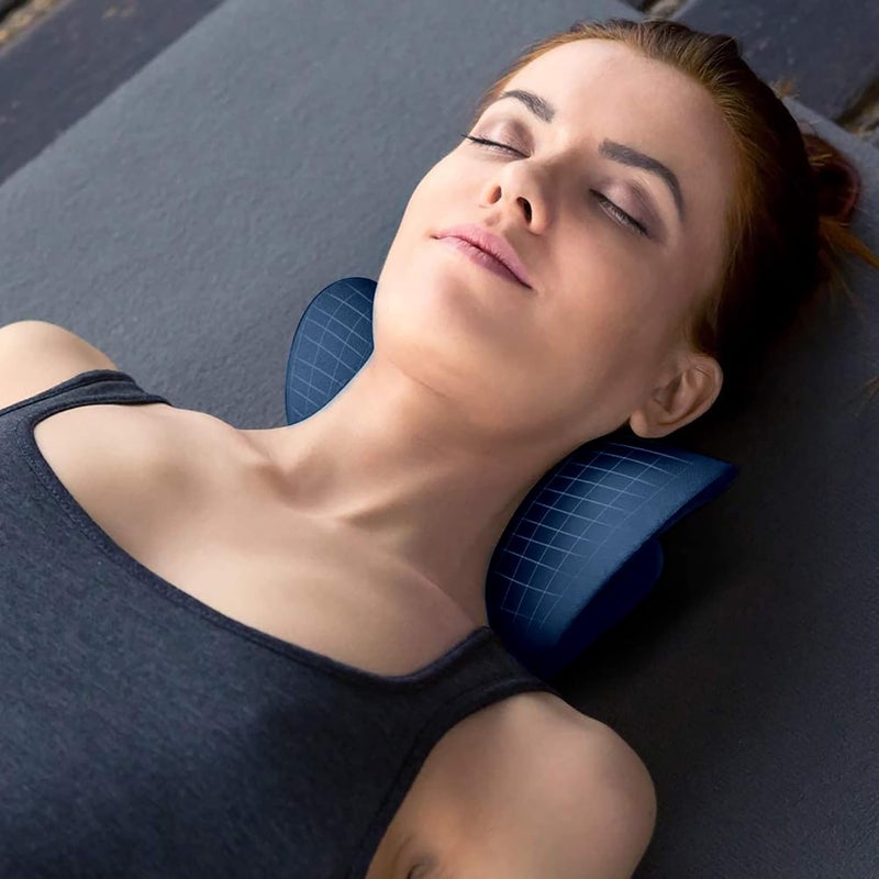 RESTCLOUD Neck and Shoulder Relaxer, Cervical Traction Device for TMJ Pain Relief and Cervical Spine Alignment, Chiropractic Pillow, Neck Stretcher (Dark Blue) - Image 3