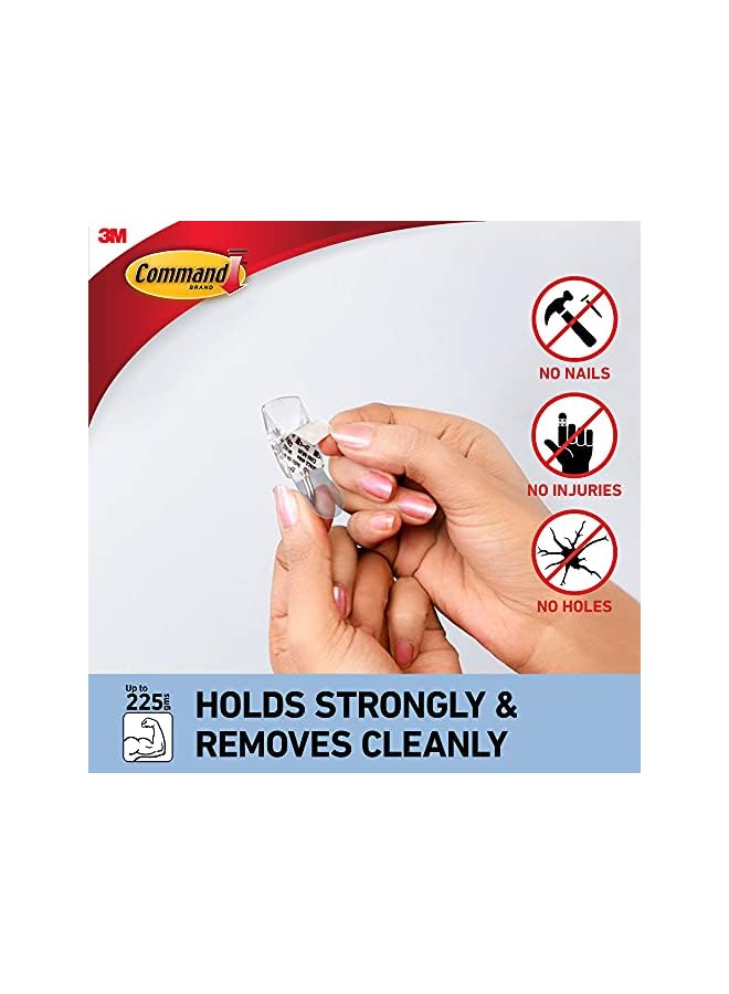Command Wire Small Hooks Holds 225 Gr. Each Hook Clear Color Organize Decoration No Tools Holds Strongly Damage Free Hanging 3 Hooks Plus 4 Strips/Pack - Image 2