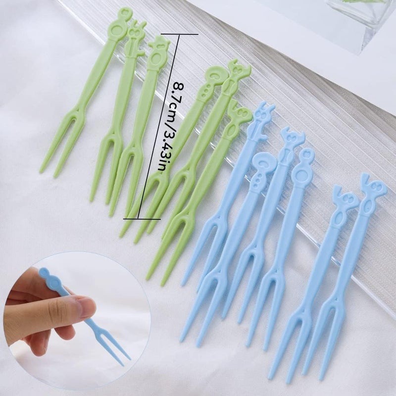 Mini Plastic Fruit Forks, 8.7 cm, multicolored, 100-Piece Set, 2 Packs Children's Fruit Fork Mini Dessert Fork Cake Fork Food