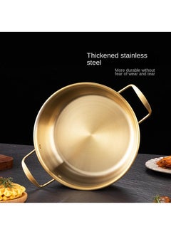 Y&D 18*6.5 Stainless Steel Thickened Golden Binaural Soup Pot With Lid  - Image 2