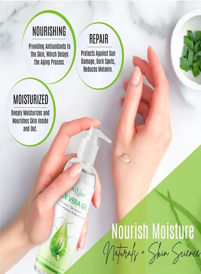 Dermaxgen Aloe Vera Gel - Organic 100% Pure Aloe + Witch Hazel + Vitamin C + Vitamin E - Skin Soothes, Moisture And Repair Formula, Nutrients Rich And Cold Pressed - 16 Fl Oz - Image 3