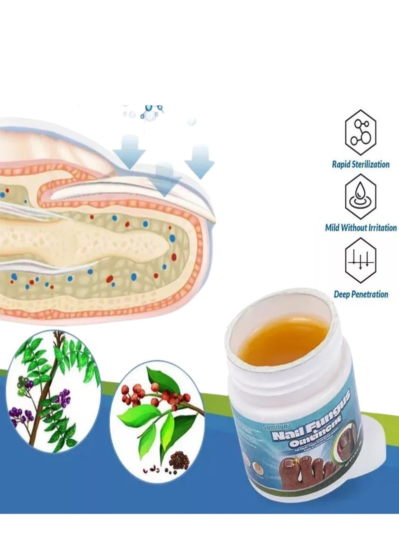 Sumifun مرهم علاج فطريات الأظافر يعزز نمو الأظافر يحسن مظهر الأظافر المتقدمة في السن عناية مغذية بالأظافر وتهدئة انزعاج الأظافر كريم إصلاح الأظافر 20 جرام - Image 2