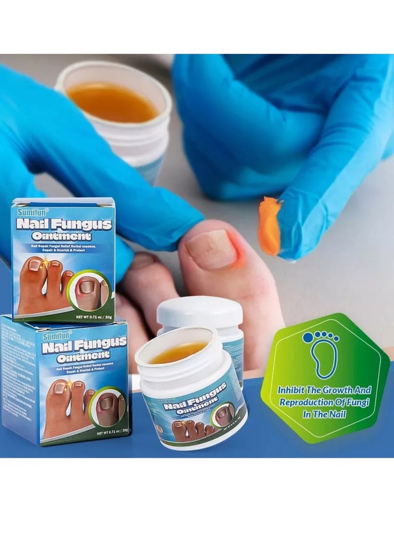 Sumifun مرهم علاج فطريات الأظافر يعزز نمو الأظافر يحسن مظهر الأظافر المتقدمة في السن عناية مغذية بالأظافر وتهدئة انزعاج الأظافر كريم إصلاح الأظافر 20 جرام - Image 3