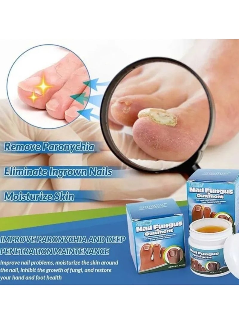 Sumifun مرهم علاج فطريات الأظافر يعزز نمو الأظافر يحسن مظهر الأظافر المتقدمة في السن عناية مغذية بالأظافر وتهدئة انزعاج الأظافر كريم إصلاح الأظافر 20 جرام - Image 4